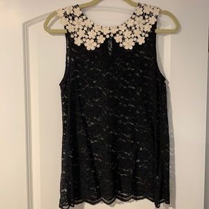 Anthropologie lace black top
